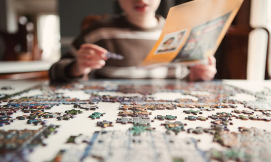 Working on a custom jigsaw puzzle from Pix on Puzzles