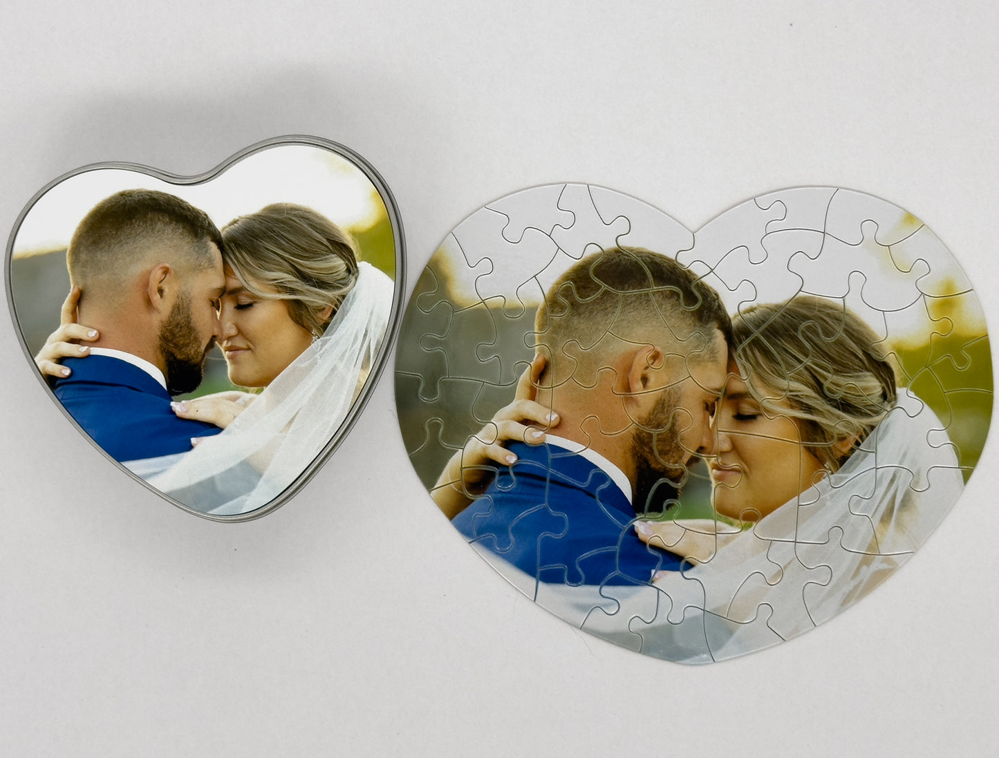 52 Piece Heart Shaped Puzzle with Metal Heart Tin