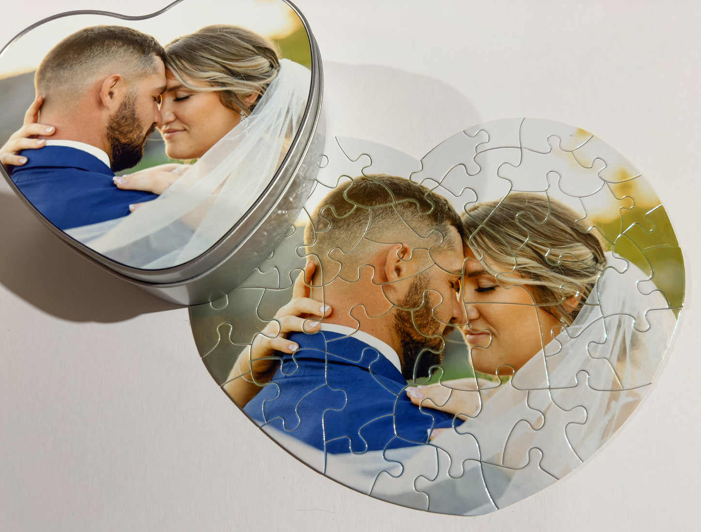 52 Piece Heart Shaped Puzzle with Metal Heart Tin
