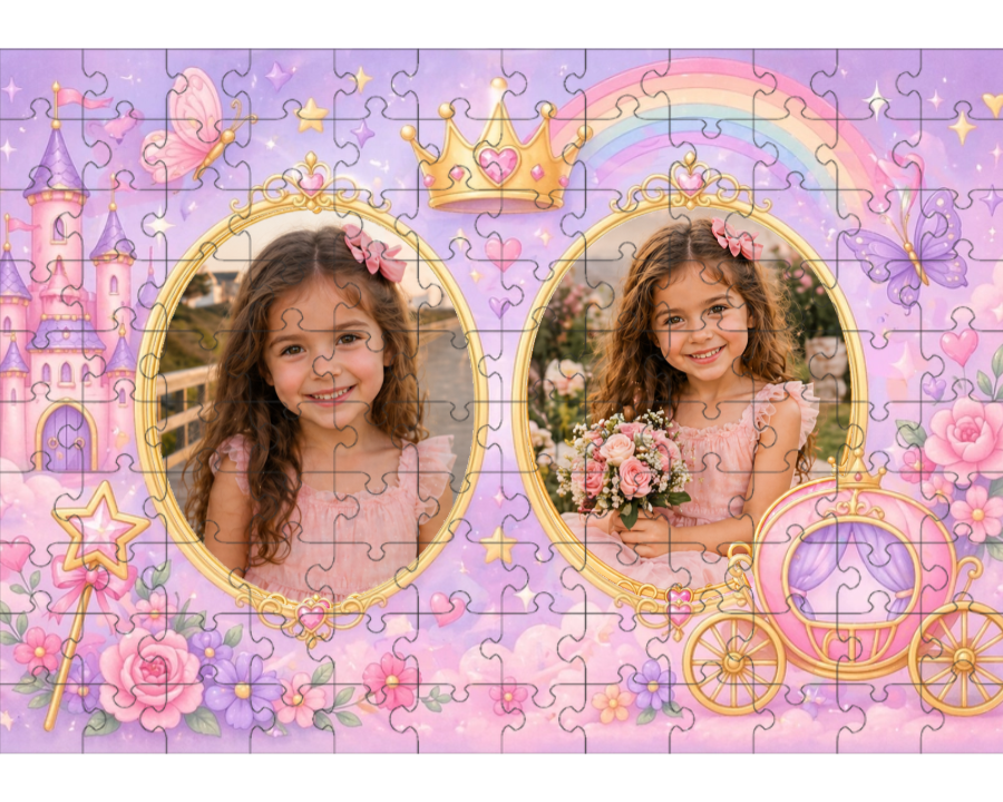120 Piece Custom Princess Puzzle - 2 Photos