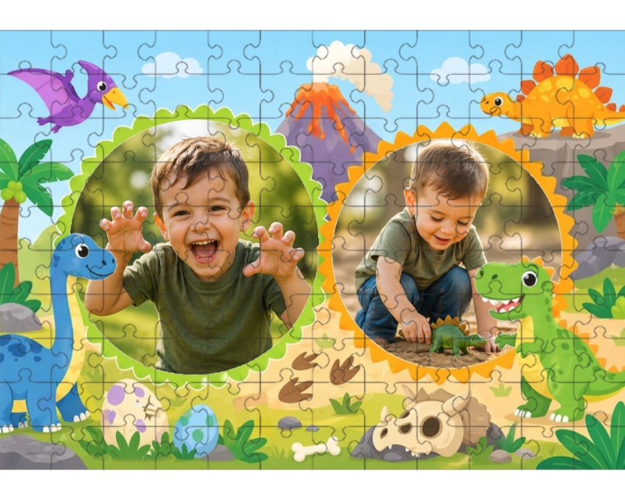 120 Piece Custom Dino Puzzle - 2 Photos
