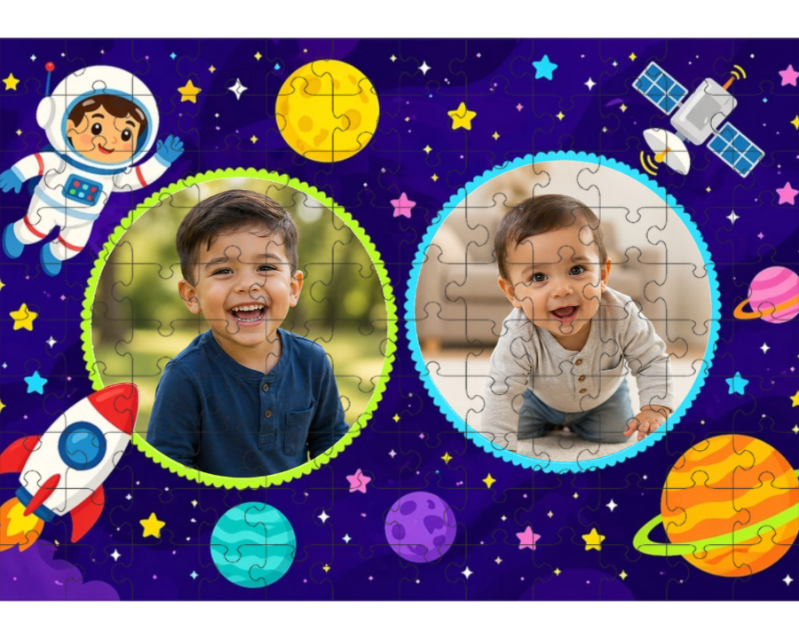 120 Piece Custom Space Puzzle - 2 Photos