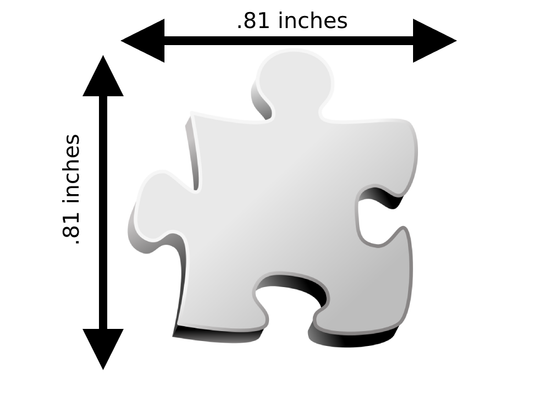 Size of the custom 500 piece puzzle pieces